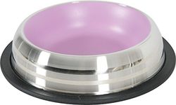 Zolux Merenda - Scodella Antiscivolo in Acciaio Inox per Cane, Rosa, 1 L, Diametro 24,3 cm