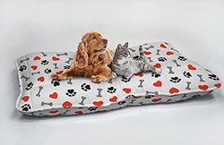 Sogni e Capricci Pets Maxy Cuscinone Trapuntato 60x100 cm, Dogs World Panna