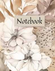 Notebook: Blank Lined Journal Floral Elegant Garden Autumn, 8.5x11 in, 120 pages