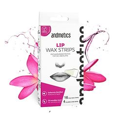 andmetics LIP wax strips: labbra cera fredda depilazione strisce per il viso, forma perfetta per la crescita del labbro, senza irritare con cera calda.