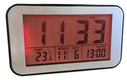 Unity Reloj Despertador LCD, Negro, 12 x 7 x 5 cm