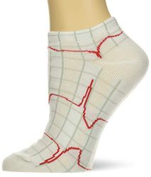 NCD Medical/Prestige Medical 377 Nurse's Fashion Socks, vit, hjärtslag EKG