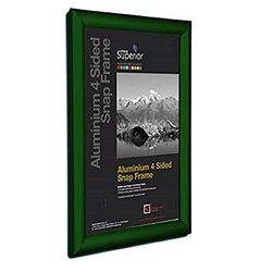 Stewart Superior A2 Aluminium 4 Sided 25mm Front Loading Picture/Poster Snap Frame - Green