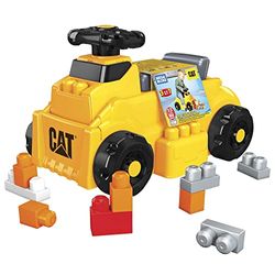 MEGA Bloks Cat Graafmachine voor bouwen en spelen, bouwset met 1 voertuig om op te rijden en 10 grote bouwblokken, cadeau voor kinderen vanaf 1 jaar, HDJ29