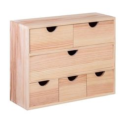 WELL HOME Miniblock 6 cassetti multi in legno di pino