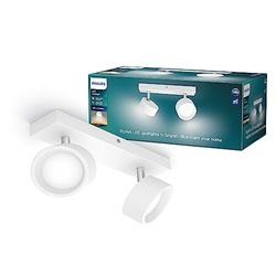 Philips, spot Bracia 2x5.5W, blanc chaud 2700K, Blanc