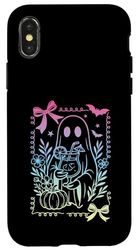 Coquette Bow Retro Ghost Summerween Pastel Goth Witch Girls Case for iPhone X/XS