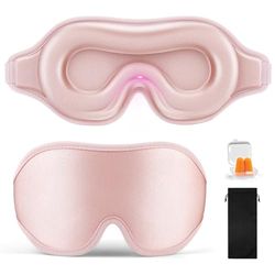 NEUTYPECHIC Mascherina per Dormire Uomini e Donne, 3D Ergonomica Maschera occhi per Dormire con Cinturino Regolabile Bloccare la Luce al 100%, Sleep Mask per il Sonno, Pisolino (rosa)
