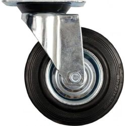 SWIVEL CASTER W. BLACK RUBBER 75MM