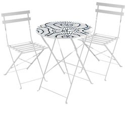 FORNOR 24203 Table Diam 60 cm + 2 CHAISES 41x46x80cm Zigzag