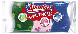 Spontex Sweet Home éponge Kit pour toute la maison, 1 x, Salle de bains et cuisine universel, 3 éponges