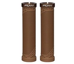 Funn Hilt Manopole per Mountain Bike con sistema di bloccaggio semplice, leggere ed ergonomiche, con un diametro interno di 22 mm, manopole uniche per manubrio con motivo (Marrone)