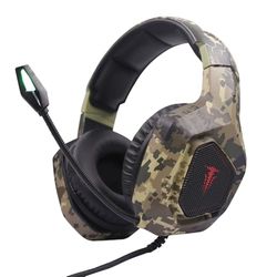 Cuffie Gaming con Microfono, Stereo 2.0, Jack 3,5mm + USB, LED RGB, Cavo 2,20m