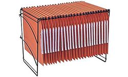 Esselte HomeClass 99400 - Sistema di archiviazione per cartelle sospese laterali o verticali, capacità 25 schienali, interasse 330 mm, metallo laccato nero, consegnato vuoto,