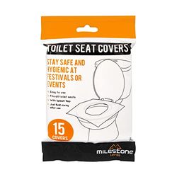 Milestone Camping Milestone Lot de 15 Housses de siège de Toilette jetables Unisexe Blanc Taille Unique