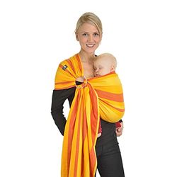 Hoppediz Ring-Sling, Porte-bébé pour les Nouveau-nés et Bébés, Écharpe de portage avec deux anneaux en aluminium, 0-36 mois, 3-20 kg, Nairobi