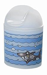 WENKO 18492100 avfallsbehållare Sharky – plast, 5,5 l, Ø 20 x 24 cm, frostad