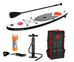 Pure4Fun 305 Paddle Board, 10' Foot - Complete Inflatable SUP Set - Includes 2L Waterproof Bag, Coil Leash, Telescopic Paddle, Repair Kit, and 2.2L Pump