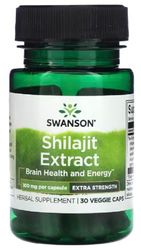 Swanson - Shilajit Extract, 100mg | Energy and Vitality Support - 30 Veggie Capsules