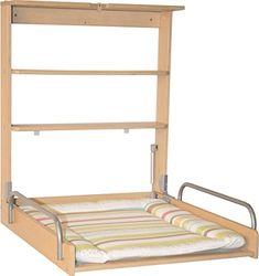 roba Mudador de parede dobrável colchão impermeável Dschungelbaby multicolorido - 2 prateleiras práticas - compacto - suporta até 15 kg - madeira natural