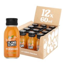 Flawsome! Vitamin D Turmeric Shots (12x60ml) | Daily Defence | 20ug of Vitamin D3 (396% RI) in Every Shot | Whole Ingredients, Nothing Artificial, No Added Sugar, Vegan | BCorp Certified
