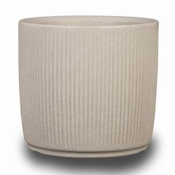 Scheurich Linetto 40, Plantenbak/Bloempot/Plant Pot, rond, kleur: Zand, gemaakt van gerecycled kunststof, 10 jaar garantie, voor buiten