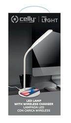Celly Lampada LED con Caricabatterie Wireless per Smartphone WLLIGHT10WWH