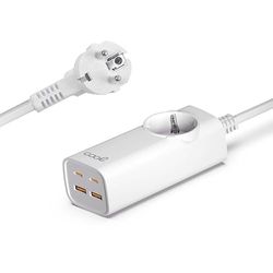 Cargador Universal Multipuerto Cool 65W (Regleta 5 Puertos) Blanco