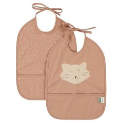 Trixie Waterproof Baby Bibs with Pocket Mrs. Cat – Set of 2 – Adjustable Feeding Bibs for Babies & Toddlers – 100% Recycled Polyester – Easy Clean, Lightweight, Mess-Free – 3 m+