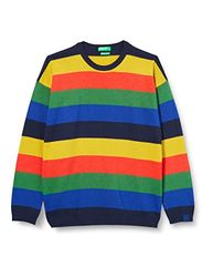 United Colors of Benetton Jongenspullover met lange mouwen en ronde hals, meerkleurig gestreept 931, 150 cm