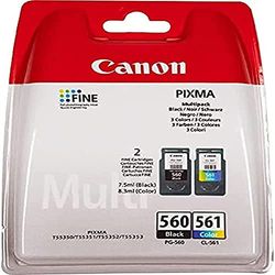 Canon PG-560 CL-561 Pack de cartouches Noir et Couleur (Multipack plastique)