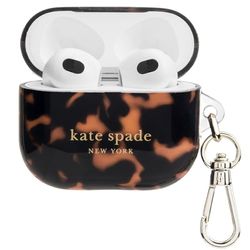 Kate Spade New York AirPods Étui de Protection avec Anneau Porte-clés – Tortue, Compatible avec AirPods 3ème génération