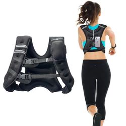 VEVOR Chaleco Lastrado de 13,8 kg con Banda Reflectante, con Hebilla Ajustable, Equipo de Entrenamiento para Entrenamiento de Fuerza, Correr, Trotar, Fitness y Pérdida de Peso, 89-114 cm, Unisex