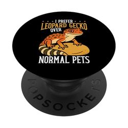 Leopardo Gecko Over Normal Pets Funny Lizard Reptile PopSockets PopGrip Adhesivo