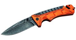 Puma Tec Unisex - reddingsmes voor volwassenen, staal Aisi 420, Liner Lock, aluminium schalen, glasbreker, gordelsnijder, grijs, M