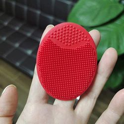 Brosse de nettoyage faciale en silicone pour massage, nettoyage des pores et élimination des points noirs, exfoliant. - Grand rouge