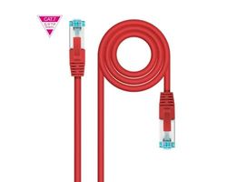 Cable de Red - latiguillo SFTP PIMF CAT7 600 MHz, 0.30 m, AWG26, Material LSZH, Color Rojo, Ideal para Conexiones de Alta Velocidad.