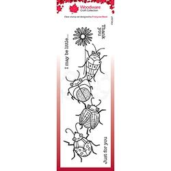 Woodware Francoise Collection-Clear Magic-Beetle Flower Stamp Set, 8 x 2.6 inches,FRS397