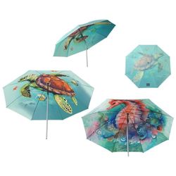Atosa Parasol de plage motif animaux marins orientable métallique en fer Ø160 cm Nylon Protection UPF 50+ Assortiment en 2 possibilités avec housse, multicolore