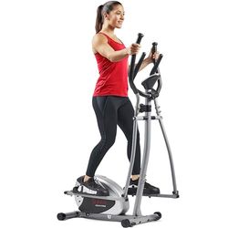 Sunny Health & Fitness Ellittica da casa, Vélo elliptique magnétique Total Body, ultra silencieux et lisse, résistance réglable sur 8 niveaux, capteur de pouls, moniteur LCD - SF-E905
