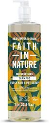 Faith In Nature 1L Natural Shea & Argan Shampoo, Moisturising for Curly Hair & Dry Scalp, Vegan & Cruelty Free, No SLS, Silicones or Parabens, Family Sized