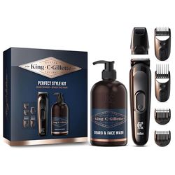 King C. Gillette Men's Perfect Style Beard Kit Gift Set with Trimmer and Beard and Face Wash