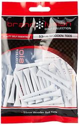 Brand Fusion Golf Collection. White Wooden Golf Tees. 53 mm Small Pack of 25.