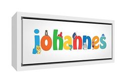 Little Helper JOHANNES1542-FC-15DE Impression sur toile encadrée avec nom de garçon Johannes 19 x 46 x 3 cm