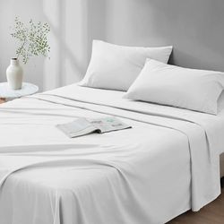 Comfort Spaces Katoenen lakenenset, 100% katoen, ademend, licht en zacht, met 36 cm elastische hoek, geschikt voor matrassen tot 41 cm, comfortabel beddengoed voor alle seizoenen, inclusief