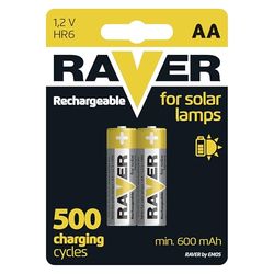 EMOS Raver Baterias recarregáveis para lâmpadas solares, NiMH, 1,2 V, 600 mAh, HR6, 2 unidades