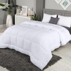 Utopia Bedding All Season Down Alternative Quilted Comforter Full Size- Duvet Insert with Corner Tabs- Machine Washable - Bed Comforter – White
