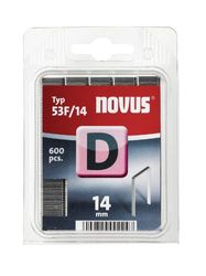 Novus D 53 F Platte draadklemmen 14 mm, 600 nietjes van het type 53 F/14, voor folie, etiketten, papier en karton