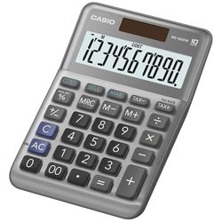 Casio MS-100FM Calcolatrice da tavolo, Display a 10 Cifre, Calcolo Profitto, Calcolo Imposte