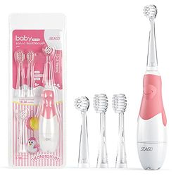 SEAGO brosse à dents sonique pour enfants, rose, 1xAA 1.5V (non inclus), 4 embouts, SG-513 Pink